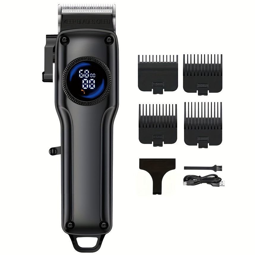 1-Piece/4-Piece Hair & Beauty Set – Rechargeable Electric Hair Clipper, Beard Trimmer, Nose Hair Trimmer, Shaver, Adjustable Length, Ideal for Men's Home Haircuts, Travel, Styling, and Beard Grooming, Perfect Gift for Men