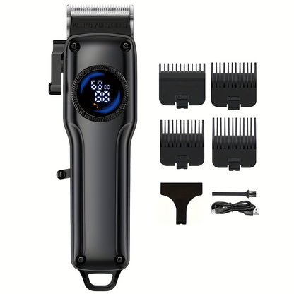 1-Piece/4-Piece Hair & Beauty Set – Rechargeable Electric Hair Clipper, Beard Trimmer, Nose Hair Trimmer, Shaver, Adjustable Length, Ideal for Men's Home Haircuts, Travel, Styling, and Beard Grooming, Perfect Gift for Men