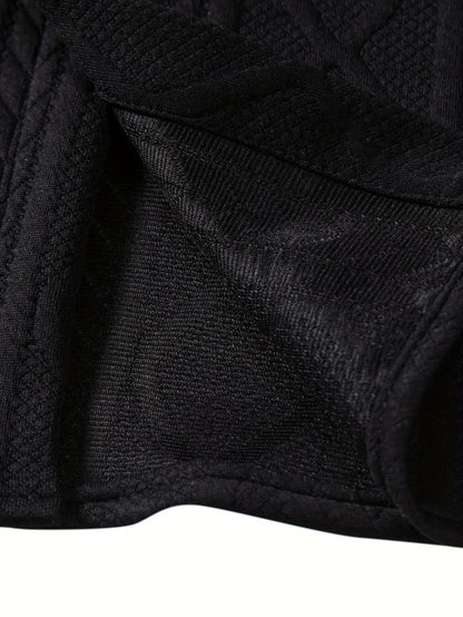 Men's Set Shirt Short Sleeve Shorts Thick Solid Color Knit Jacquard Casual Comfort High-Quality Two-Piece Set
