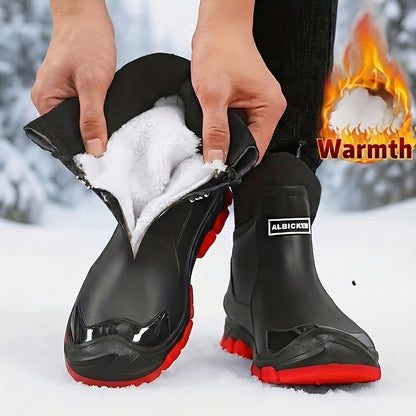 Men's Short PVC Rain Boots for Winter Outdoor Sports