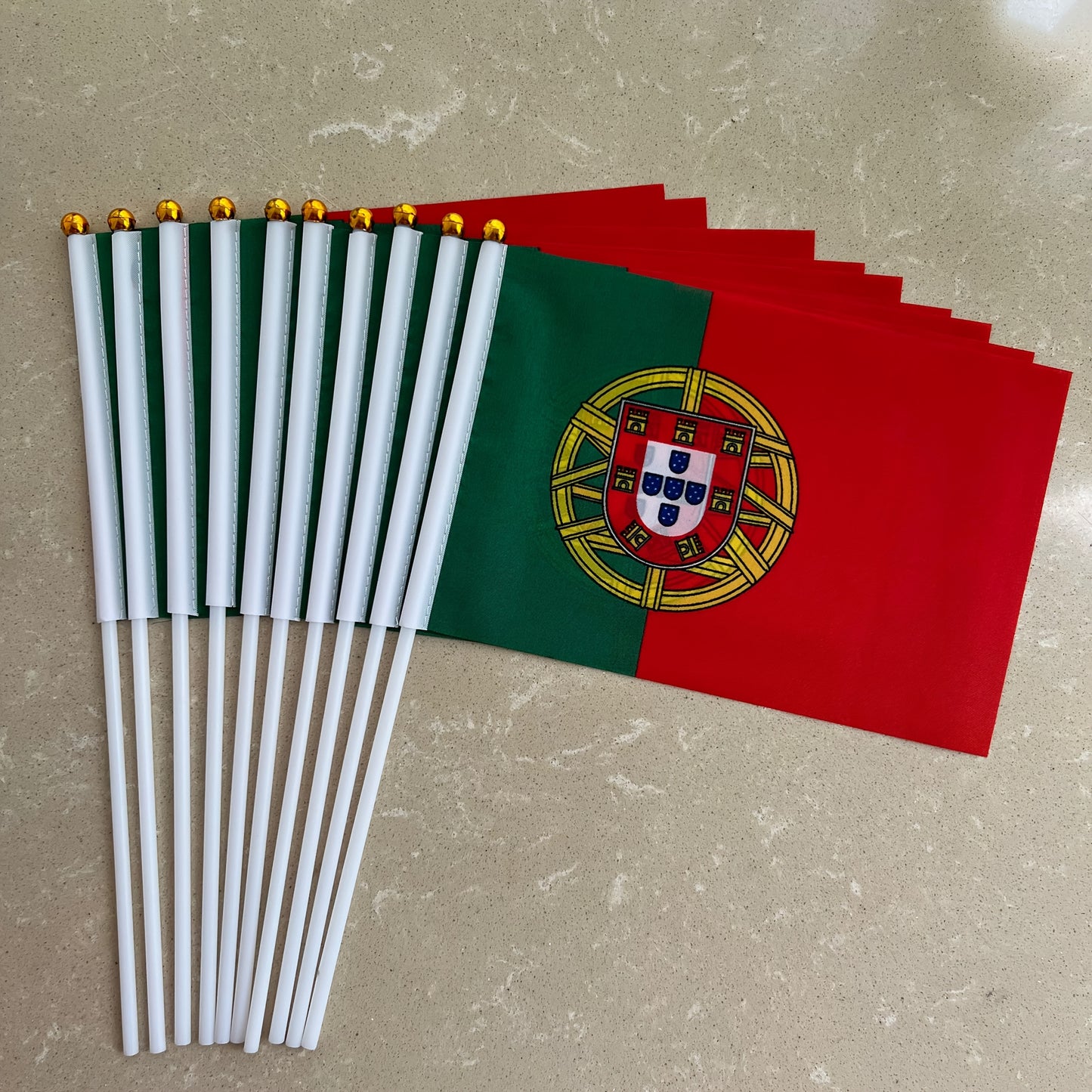 Portugal Hand Wave Flags Set – 5 or 10 Polyester Flags for Events