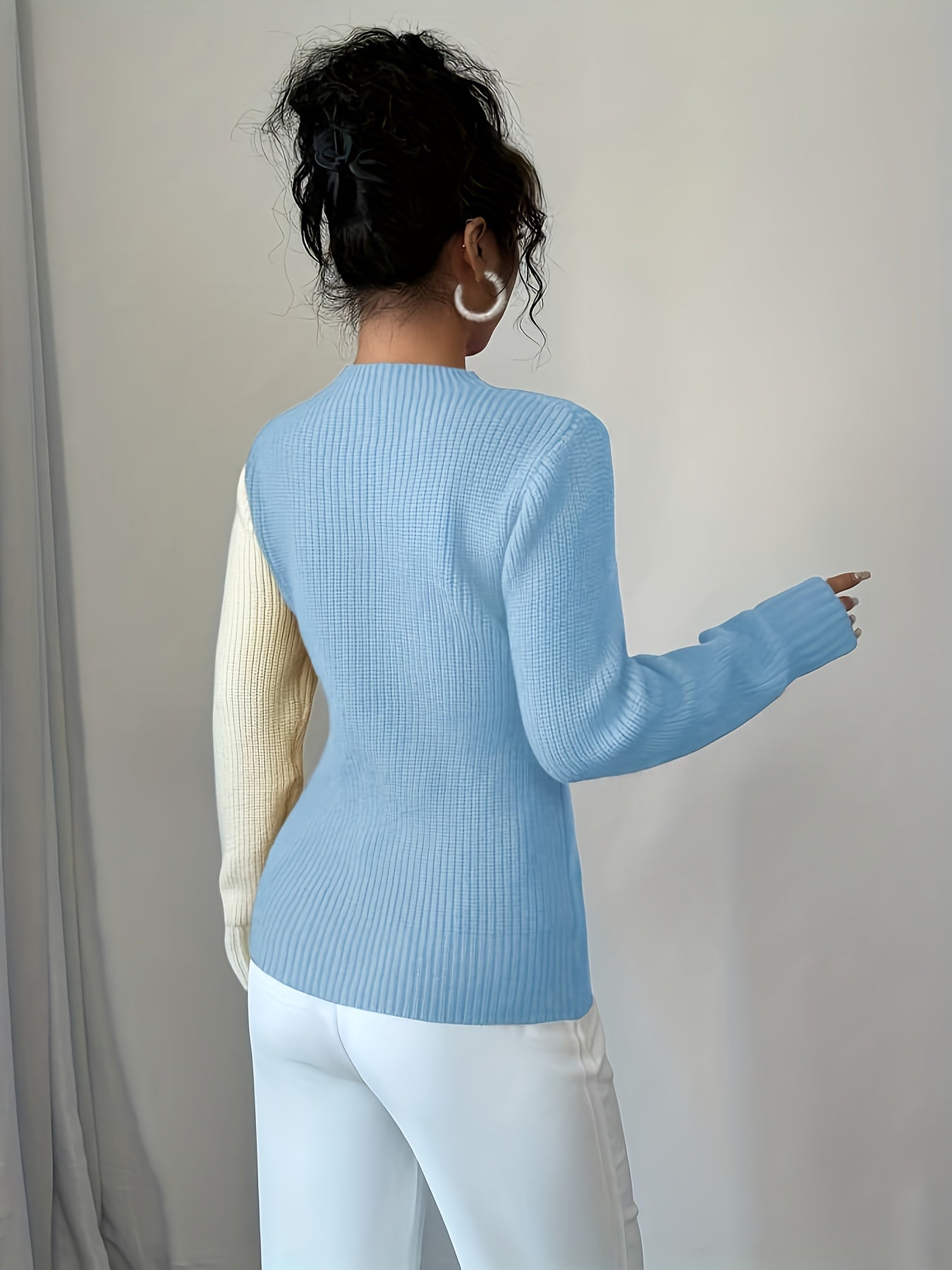 Women's Elegant Sweater Sweationnaire - Winter Warm Round Neck Solid Color Pullover, Regular Fit Cozy Sweaters for Fall/Winter, Versatile Casual & Dressy Outfits (Hand Wash/Dry Clean) - Elegant Special Line Collection