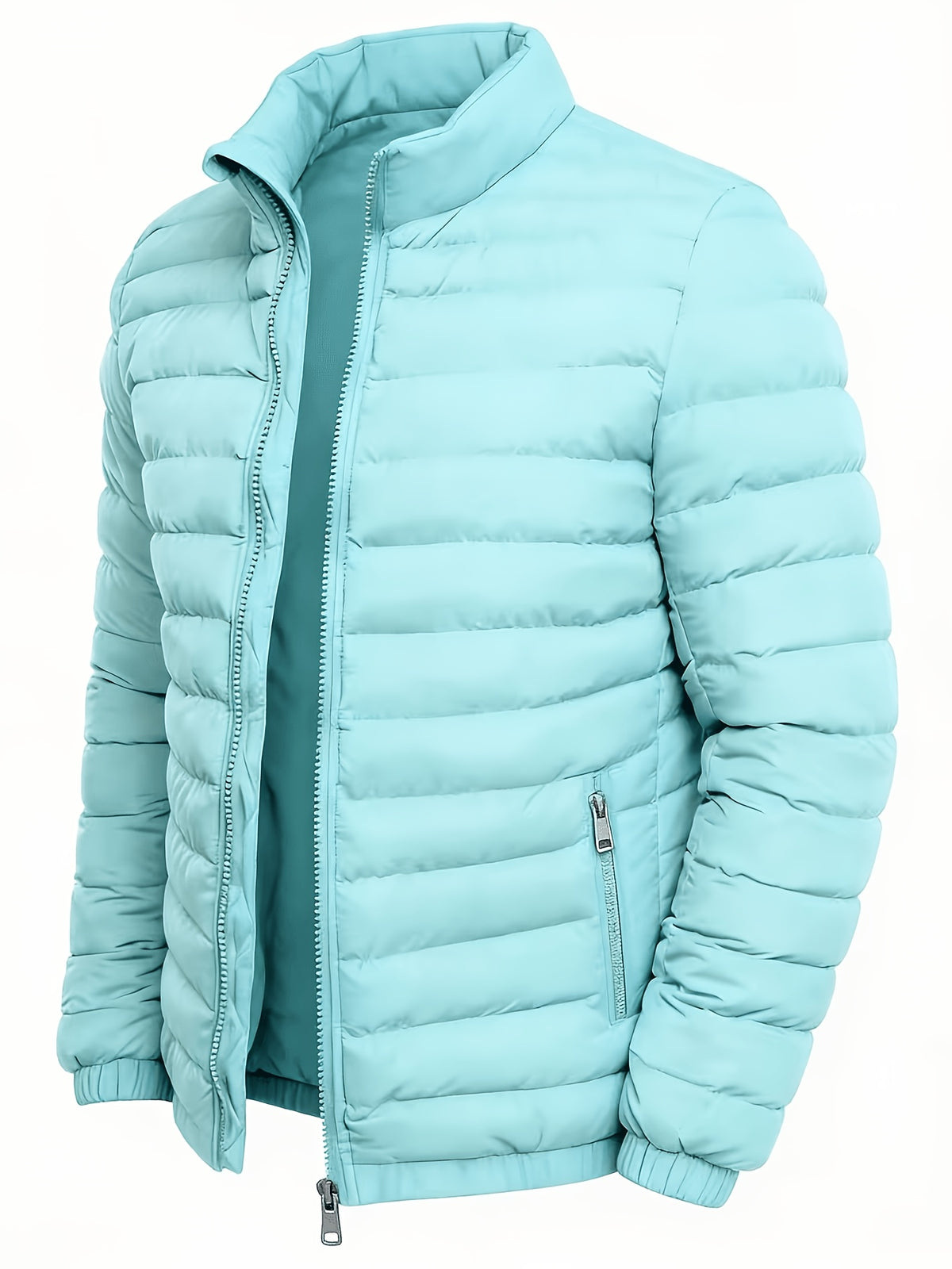 Men's Casual Stand Collar Jacket Lightweight Windproof Warm