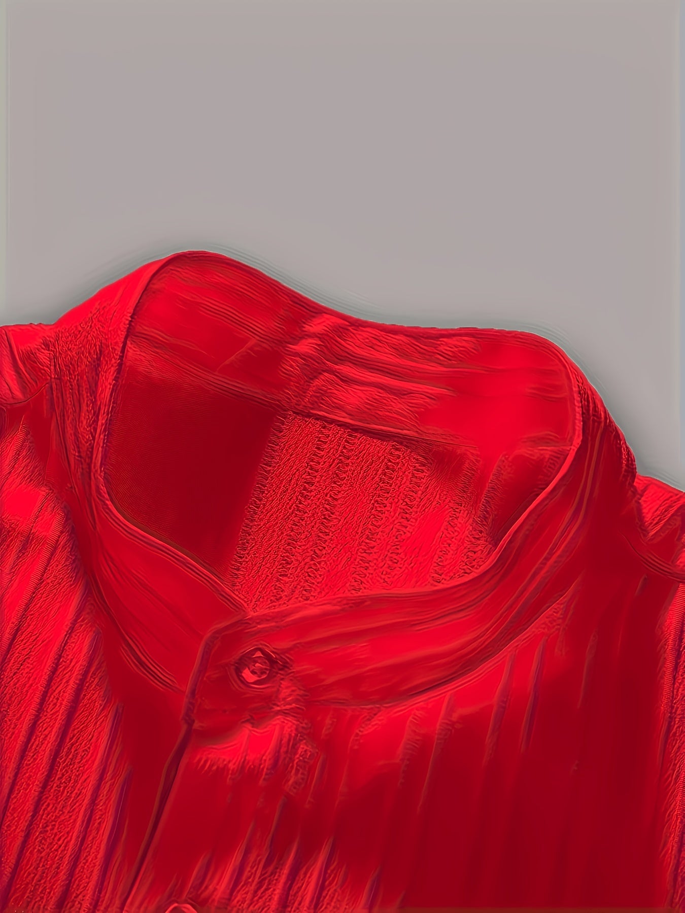 Men's Summer Casual Polyester Set with Stand Collar Shirt & Pants