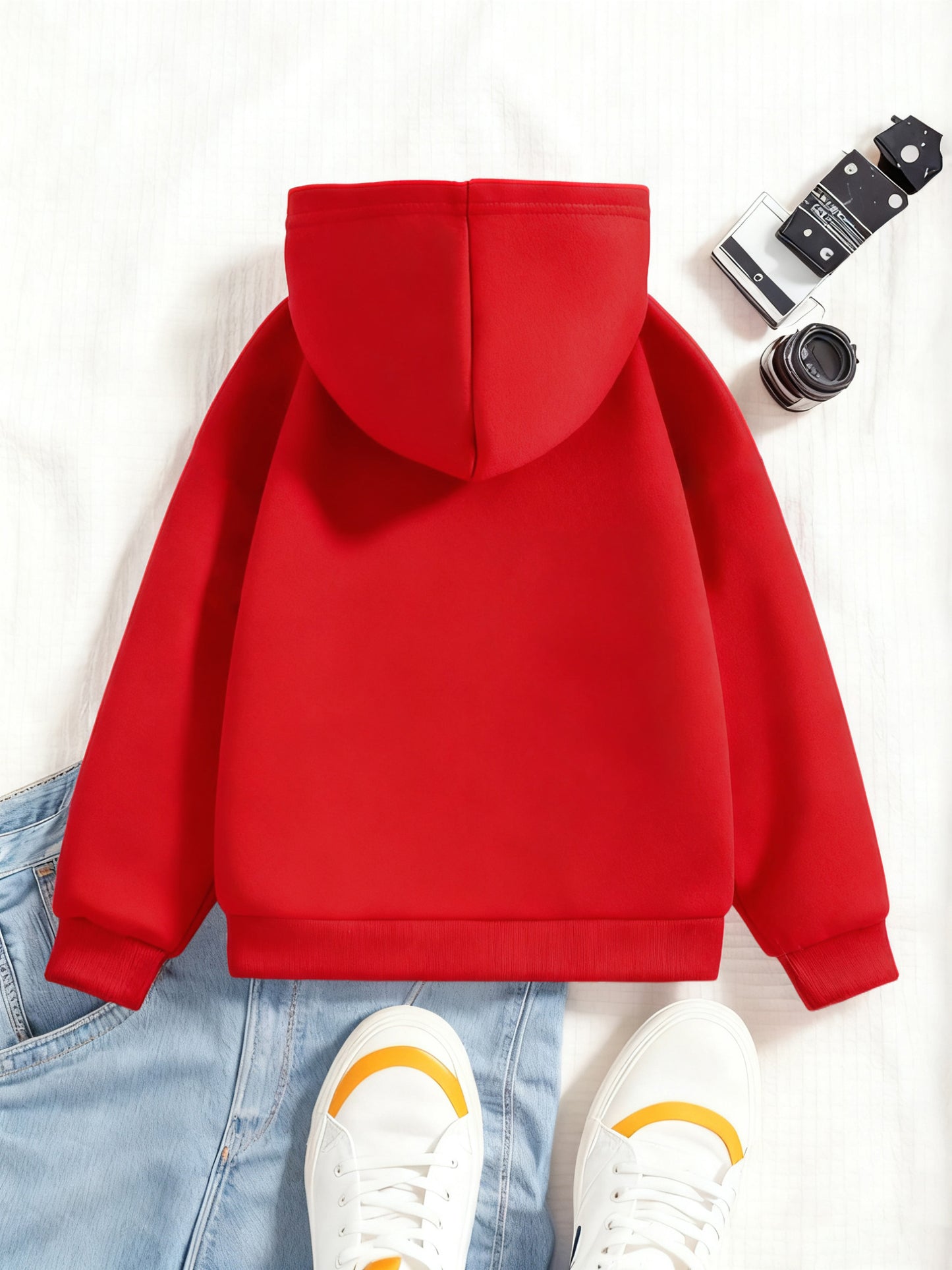 Boys' 2026 New Year Hooded Sweatshirt - Hello 2026 Happy New Year Lettering, Mint Green with Golden Accents, Loose Fit Long Sleeve Pullover for Boys