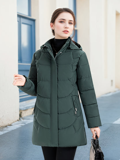 Women's Elegant Winter Jacket - Shearling-Like Bead-Like Button Closure Coat, Puffer-Free, Hand Washable Long Sleeve Outerwear for Cold Weather (Casual & Formal) - Black Jacket Without Belt/Hardware (Ready-to-Wear), Winter Ja
