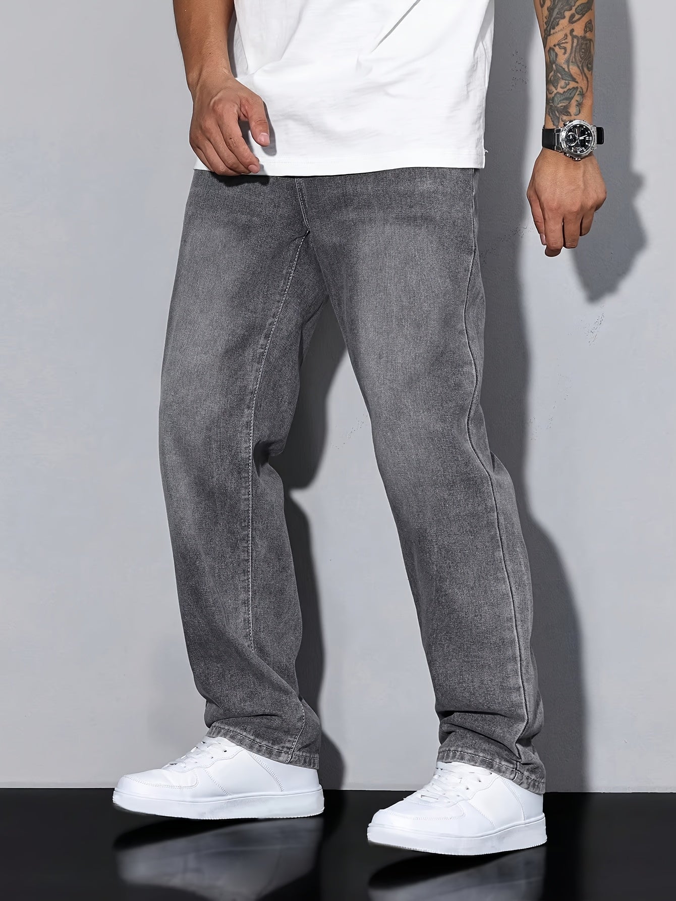 Fashionable Boys' Straight-Leg Denim Jeans for Teens