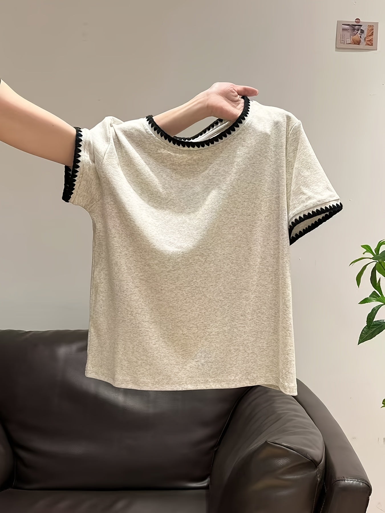 Women's Summer Cotton Crew Neck Short Sleeve T-Shirt