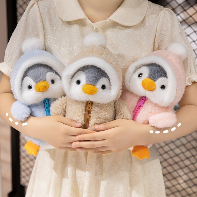A 9.8-Inch Multicolored Penguin Plush Toy with a Cute Hat, Soft And Perfect As a Christmas Gift for Children