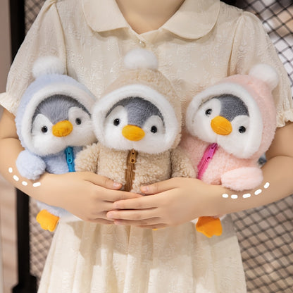 A 9.8-Inch Multicolored Penguin Plush Toy with a Cute Hat, Soft And Perfect As a Christmas Gift for Children