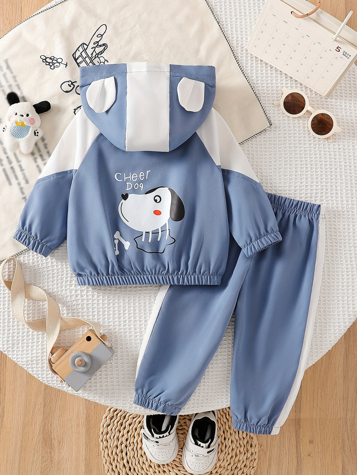 Boys' Casual Hooded Jacket & Ankle-Tied Pants Set for Spring/Fall - ayq