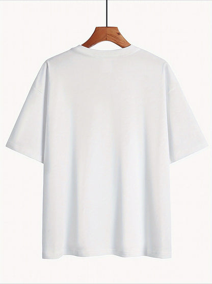 Women's Casual Cotton Blend Round Neck Letter Print T-Shirt