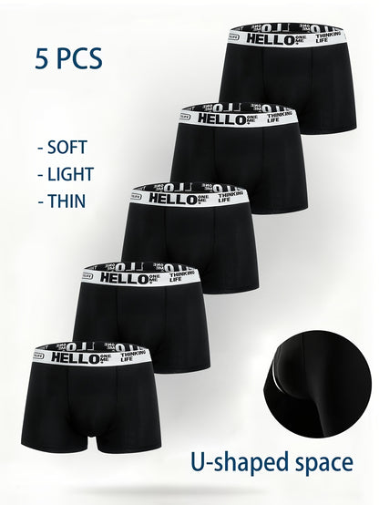 Men's 5-Pack U-Shape Pouch Boxer Briefs, Lightweight & Breathable