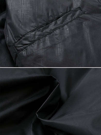 Men'S Winter Warm Jacket - Stylish Black Stand Collar with "CONTRIBUTING" Lettering, Long Sleeve, Zip-Up, Polyester Fleece Lined, Casual Outdoor Sportswear, Winter Jacket, Men, Men'S Business Coat, Men'S Outer Winter, Winter