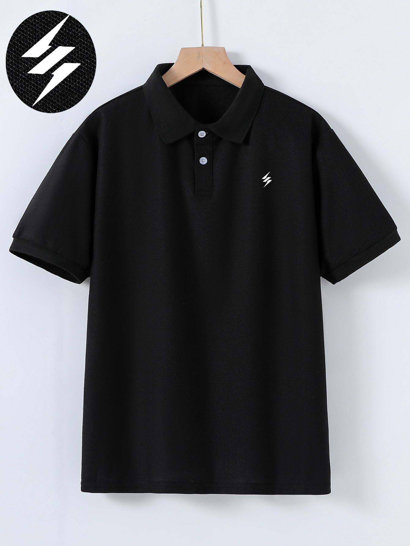 Teen Summer Polo Shirt with Lightning Pattern - Casual Fit