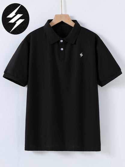 Teen Summer Polo Shirt with Lightning Pattern - Casual Fit