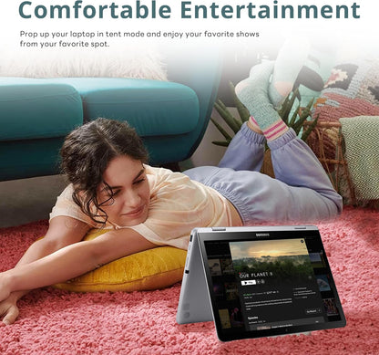 Samsung Chromebook plus V2 2-In-1 12.2" WUXGA LED Touchscreen Laptop, Intel Celeron 3965Y, 4GB RAM, 64GB Emmc, 2 Cameras, Stylus Pen, Island-Type KB, Wi-Fi 5, Chrome OS, Silver, 32GB USB Card