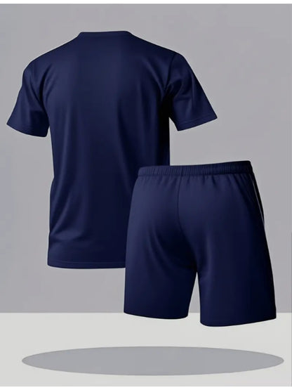 Men's Summer Casual Sportswear Set - Short Sleeve T-Shirt & Shorts