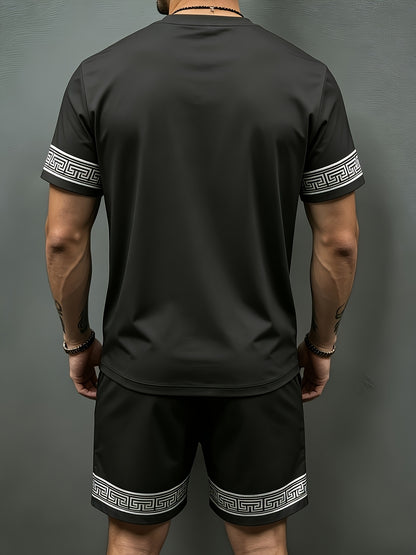 Men's Casual Summer Crew Neck Short Sleeve and Shorts Set