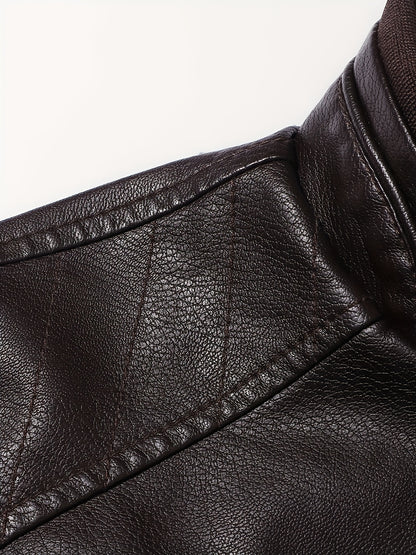 Men's Stylish Burgundy Jacket - Fall/Winter Trendy Stand Collar Biker Jacket with Multiple Zippered Pockets, Casual Design for Casual Attire, Fall Jacket | Modern Casual Jacket | Glossy Finish Jacket