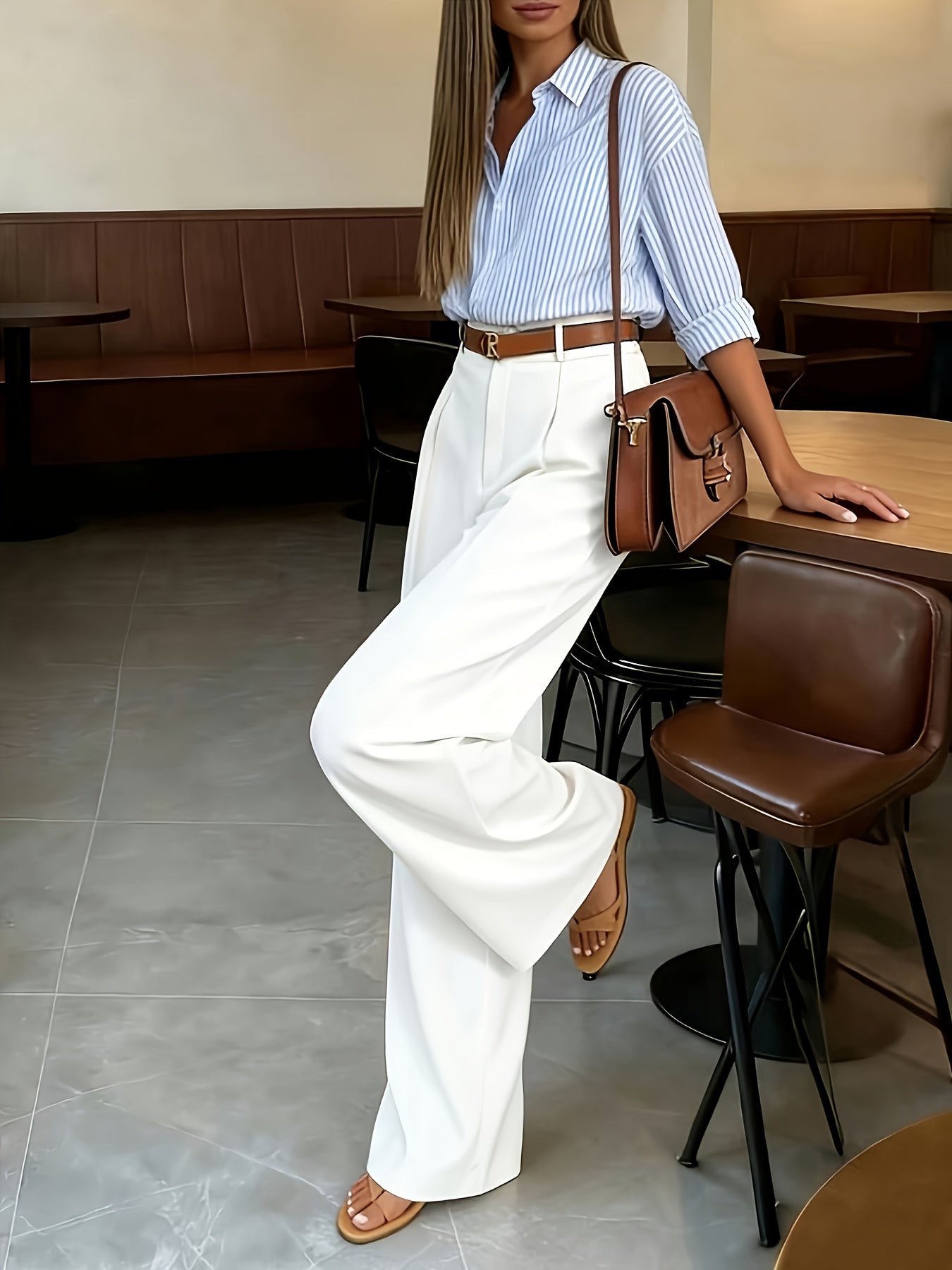 Elegant Solid Color Women's Long Pants with Pockets for Spring/Fall