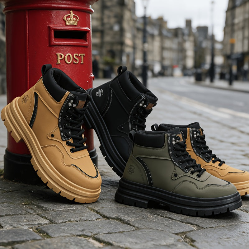 Men's Chuka Boots Casual Streetwear Lace-Up All-Season Shoes