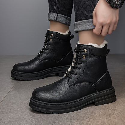 Men's Winter Boots, Casual Versatile High-Quality Snow Boots, Trendy Outdoor High-Top Casual Shoes