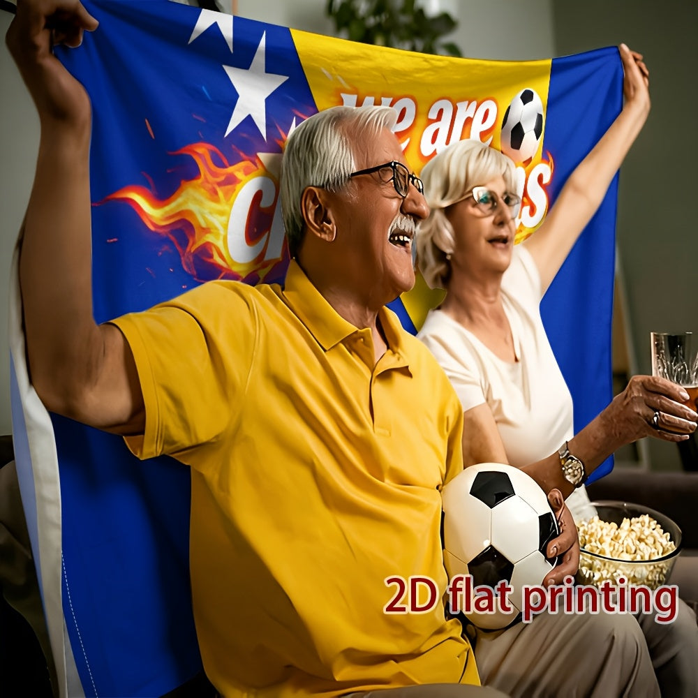 Bosnian Flag Fan Banner Single-Sided Polyester for Sports