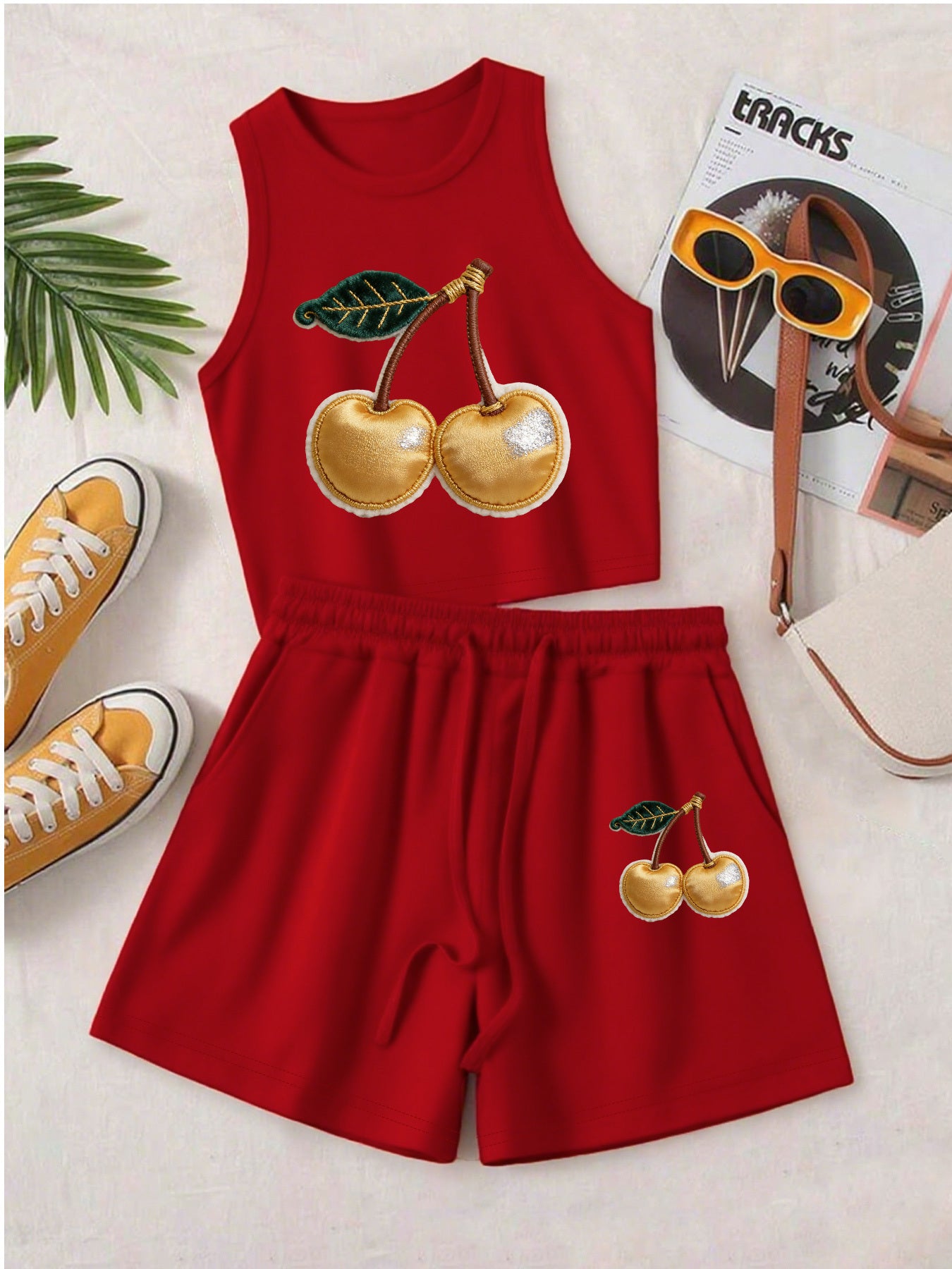 Casual Women's Two-Piece Set with Printed Top & Shorts