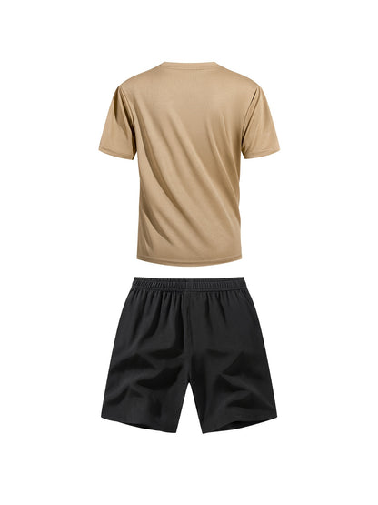 Boys' Quick-Dry Summer Shirt & Shorts Set with Reflective Strips
