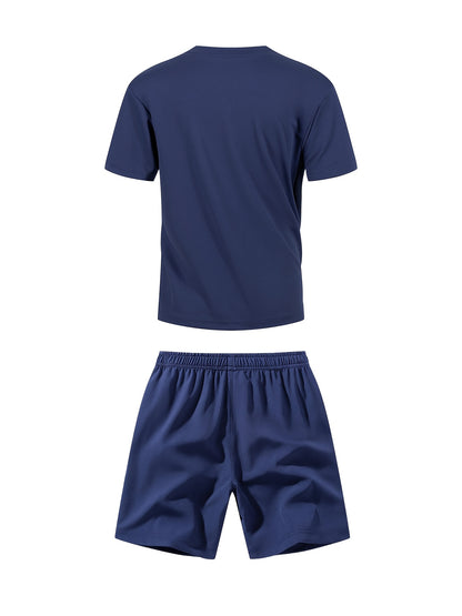 Boys' Quick-Dry Summer Shirt & Shorts Set with Reflective Strips
