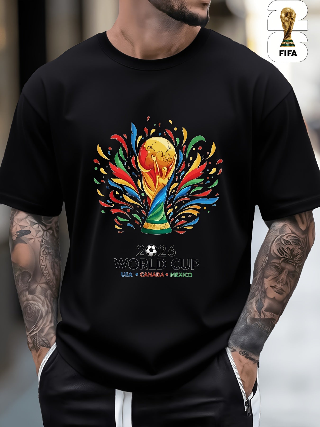 Unisex Short-Sleeve Football T-Shirt with Geometric Pattern