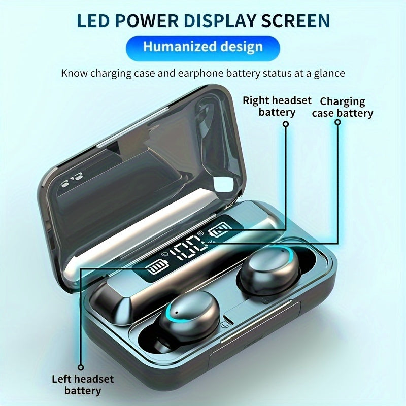Crisp HiFi Stereo Sound Wireless Earphones with Touch Control, HD Mic, TWS Wireless Earbuds, 9D Stereo HiFi Sound Earphone, Sport Headset, with LED Display Charging Bin