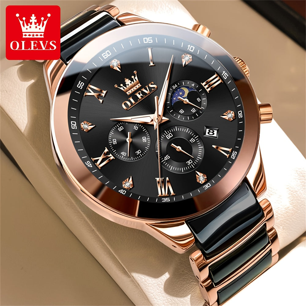 OLEVS Men's Stainless Steel Business Watch with Chronograph