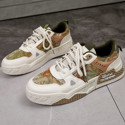 Men's Trendy All-Season Sneakers - Breathable, Non-Slip Casual  Sport Shoes with Thick Platform Sole, Lace-Up Design, Fashion Sneakers