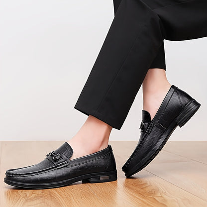 Men's Casual Business Loafers Leather Slip-On Shoes