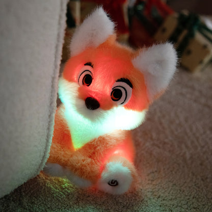 Illuminated Plush Fox Toy – Cuddly Stuffed Animal Featuring LED Light, Adorable Night Light for Room Decoration & Comfort Gift