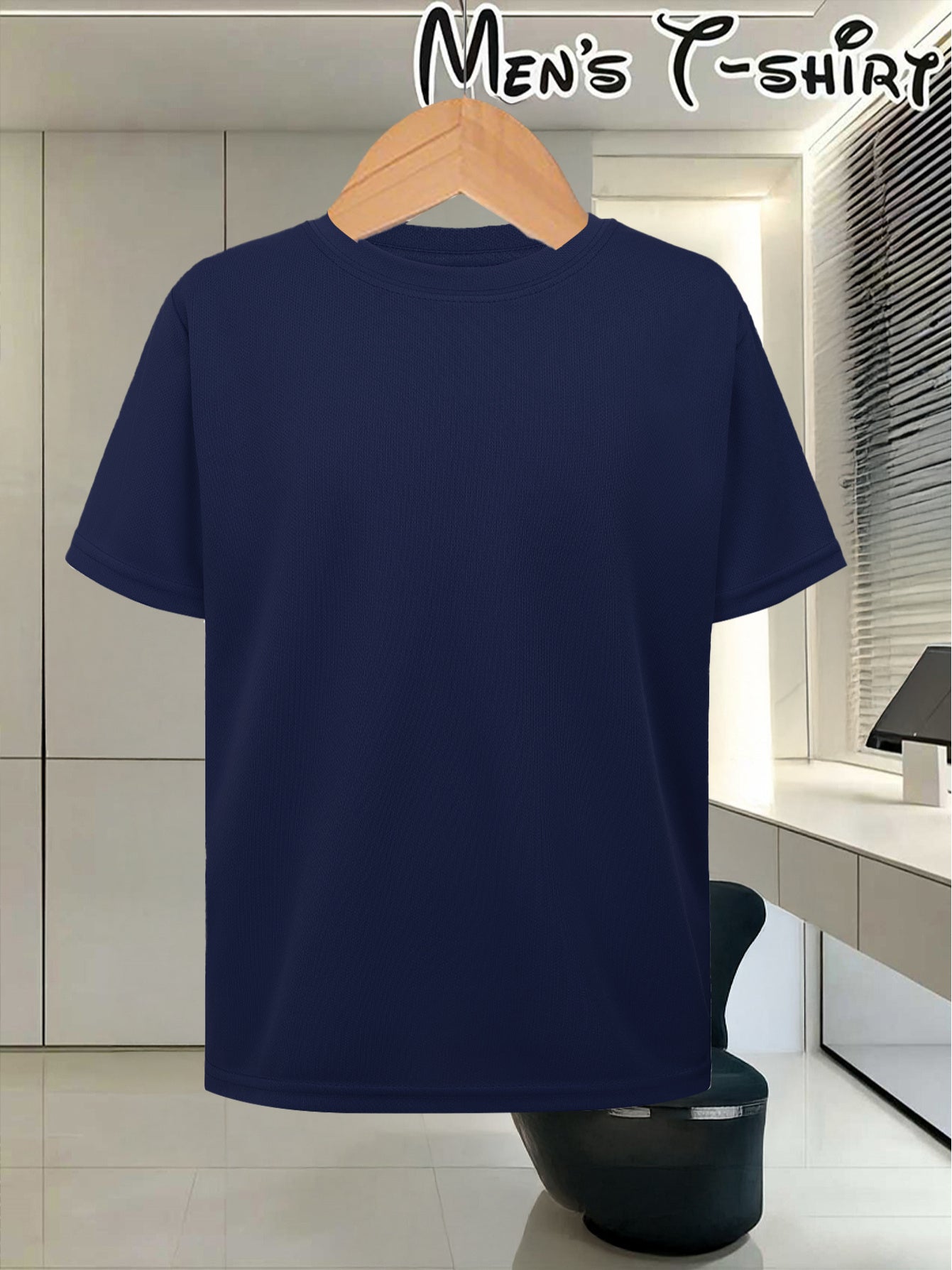 Men's Customizable Polyester T-Shirt with Crew Neck - Breathable Summe