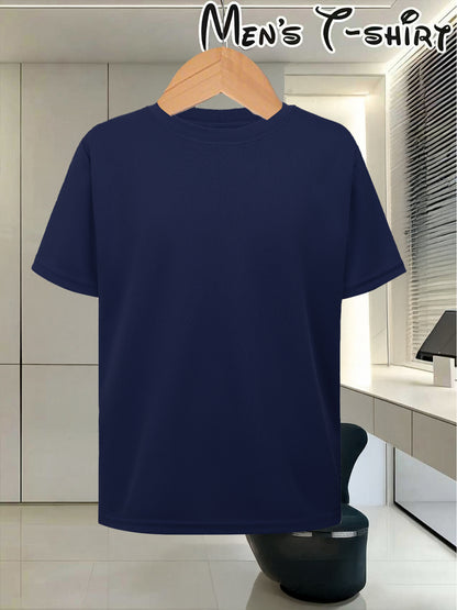 Men's Customizable Polyester T-Shirt with Crew Neck - Breathable Summe