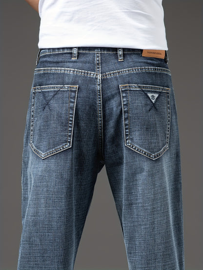 Geng Yuanshi High-End Summer Men's Jeans New Trend Fashion Straight-Leg Light Business Stretch Denim Pants