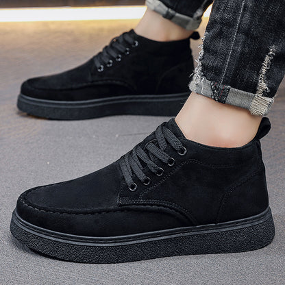Men's High-Top Casual Ankle Boots, Lightweight PU, All-Season