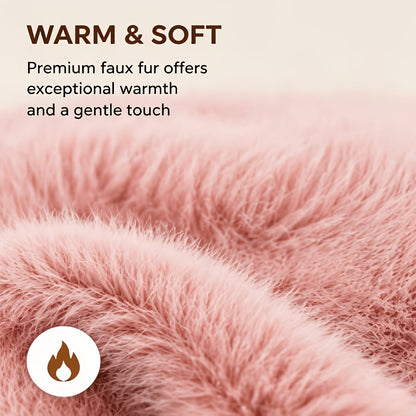 Women's Faux Fur Winter Bucket Hat, Soft Warm Thermal Hat