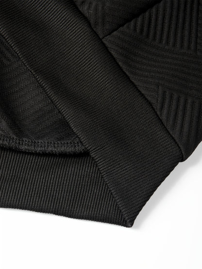 Men's Casual Fashion Set Knit Jacquard Hoodie and Pants 2pcs Set