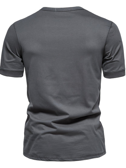 Men'S Casual Crew Neck Short Sleeve T-Shirt - Solid Color, Regular Fit, Lightweight  Breathable for Summer, Casual Attire, Casual Summer Wear   Crew Neck Shirt   Comfortable Fit