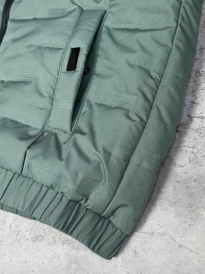 Men's Hooded Padded Jacket with Letter Print for Fall Winter