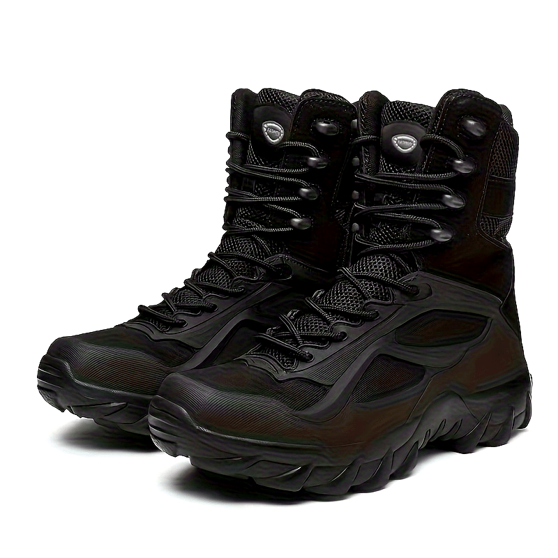 Men's High-Top Outdoor Hiking Boots with Fabric Upper