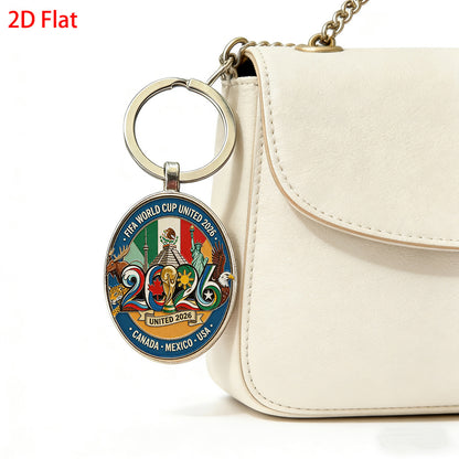 2026 FIFA World Cup Metal Keychain Featuring USA, Canada, Mexico