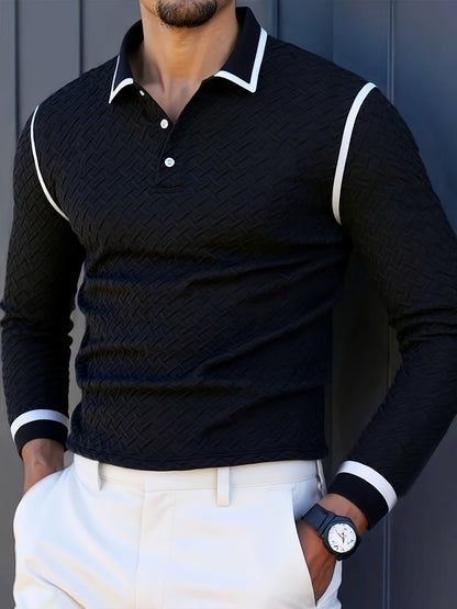 New Autumn Long-Sleeve Sweatshirt Made of Textured Fabric with a Polyester Collar And Versatile Spandex, Knit
