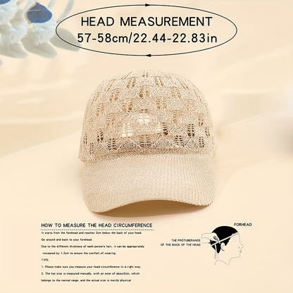 Breathable Mesh Baseball Cap for Women - Adjustable, Lightweight & Stylish Sun Hat with Hollow-Out Design