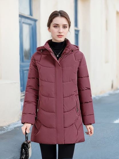 Women's Elegant Winter Jacket - Shearling-Like Bead-Like Button Closure Coat, Puffer-Free, Hand Washable Long Sleeve Outerwear for Cold Weather (Casual & Formal) - Black Jacket Without Belt/Hardware (Ready-to-Wear), Winter Ja